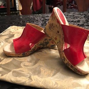 Leather BOC wedge sandals